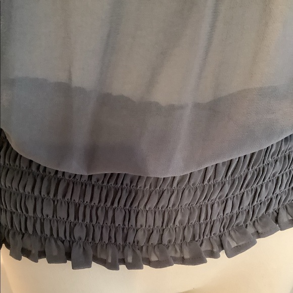 Twelve By Twelve Sheer Grey Floral Embroidered Sleeve Off Shoulder Boho Top XS - Picture 6 of 8